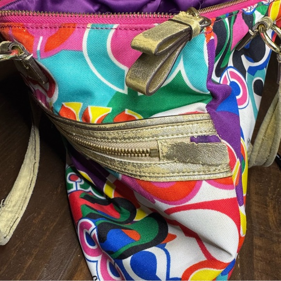 VTG Coach Poppy Vibrant MultiColored Graffiti Graphic Shoulder Bag - Picture 14 of 16